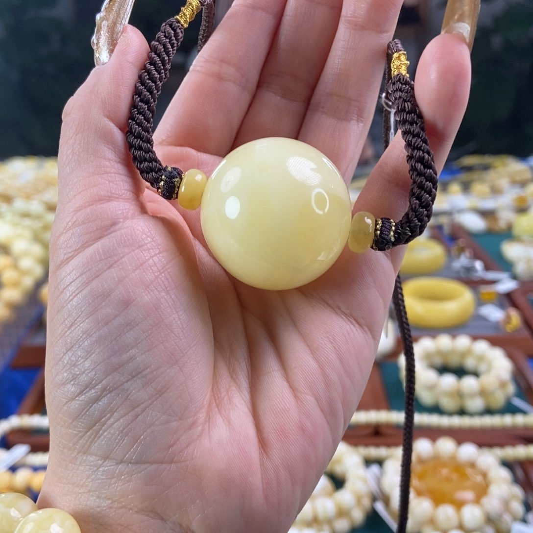 琥珀珠宝奇石未镶嵌锁骨珠19.78