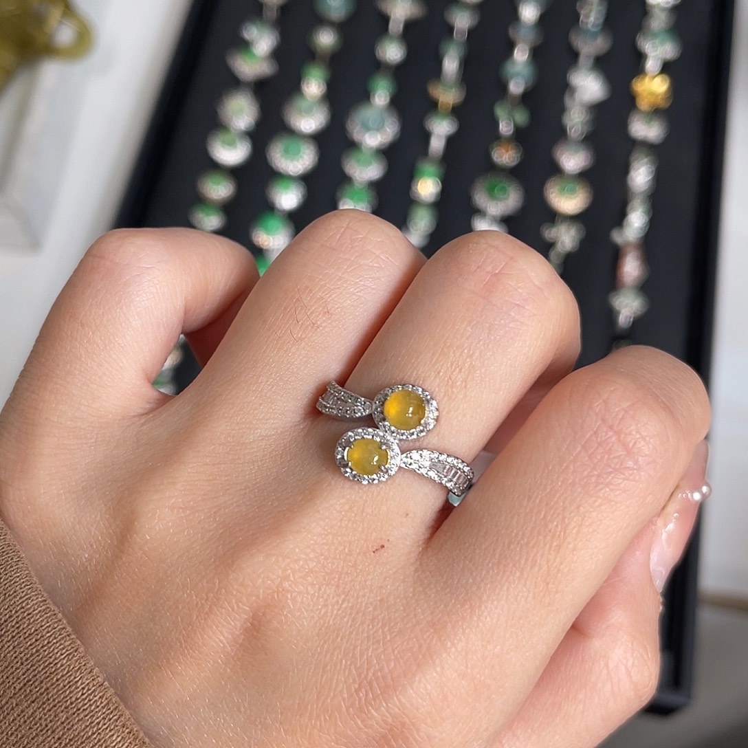 翡翠银S925镶嵌戒指