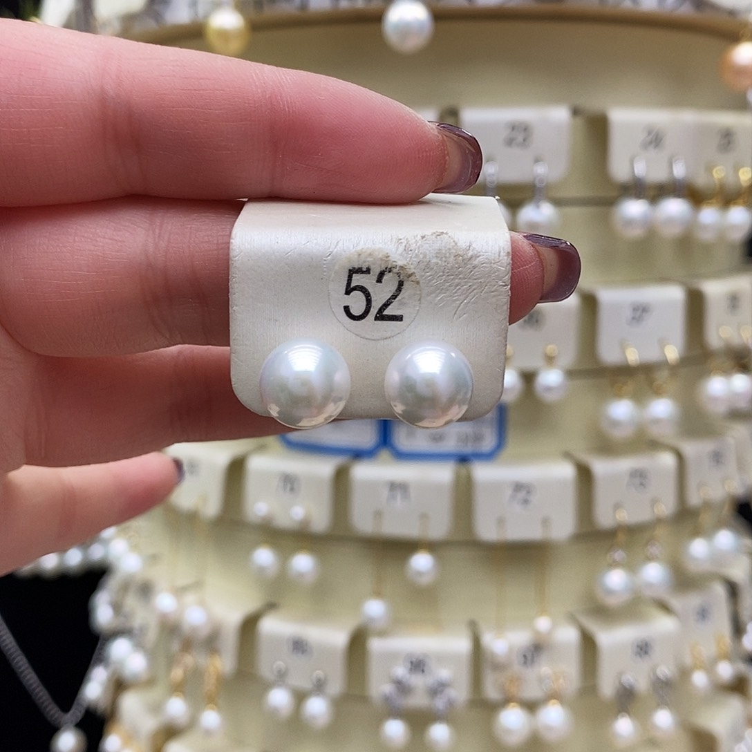 淡水珍珠耳饰18K金镶嵌