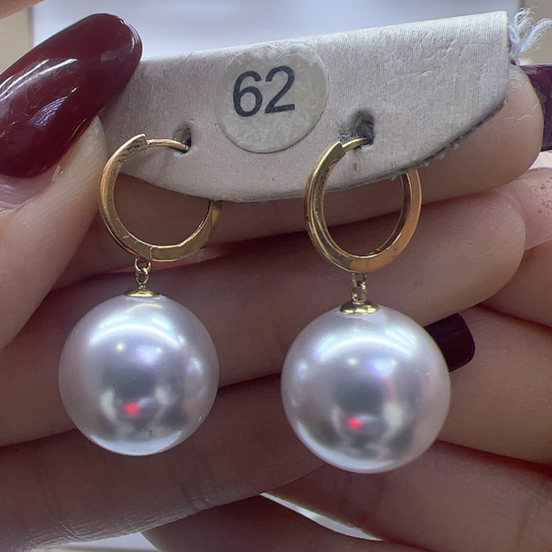 淡水珍珠耳饰18K金镶嵌