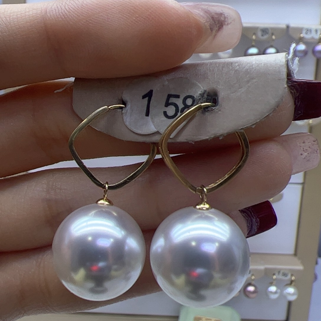 淡水珍珠耳饰18K金镶嵌