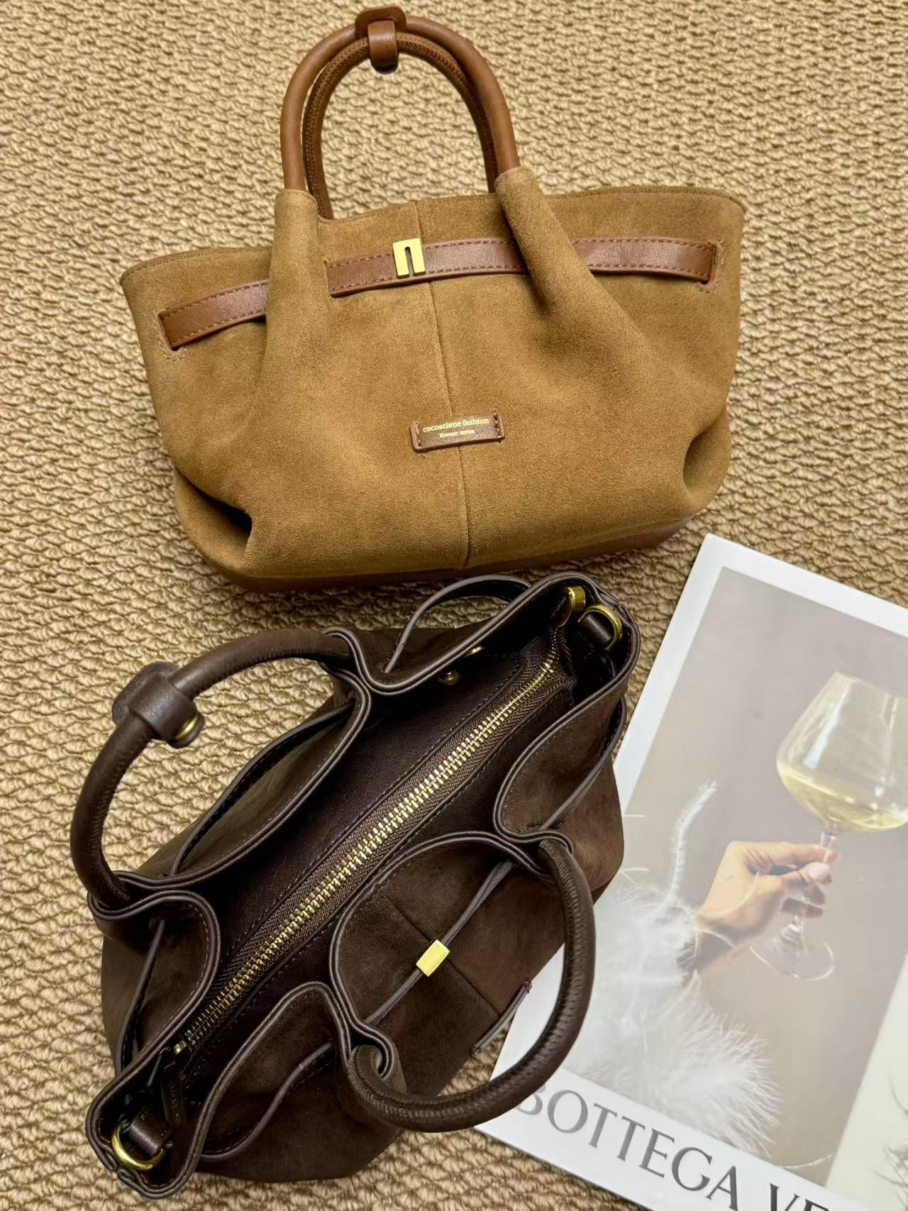 新款法式磨砂牛皮褶皱复古真皮手提包耐磨百搭实时轻奢单肩斜挎包