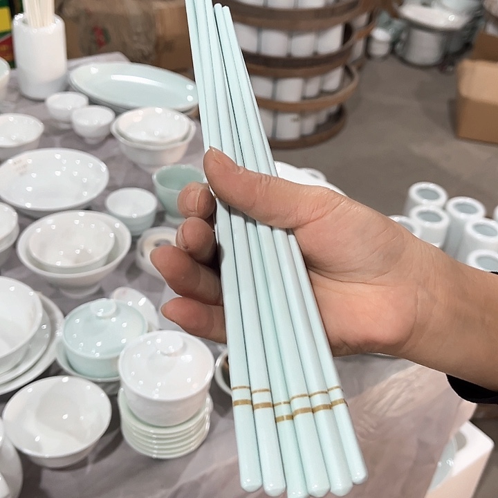 瓷片青瓷筷子十双