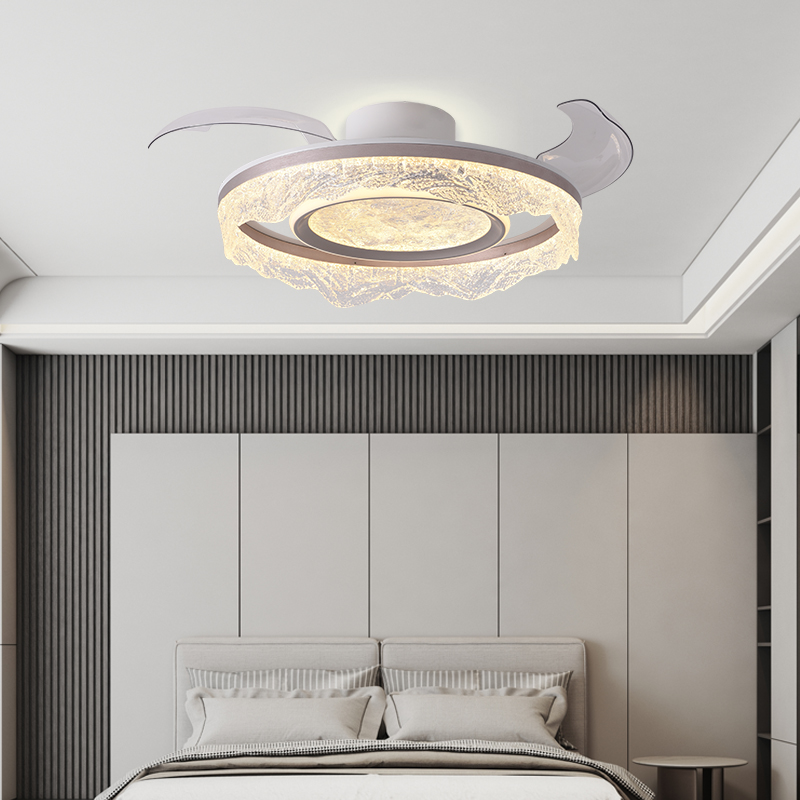 主卧室隐形风扇灯现代简约轻奢智能变频书房间餐厅风扇吸顶灯新款