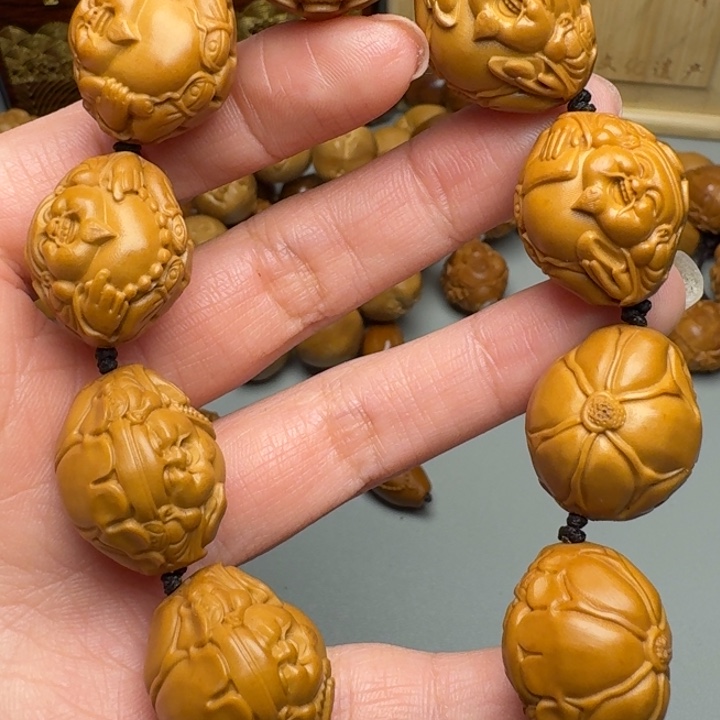 橄榄核手串/手链荷叶财神