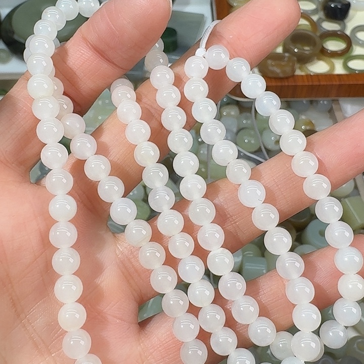 和田玉未镶嵌颈饰6mm