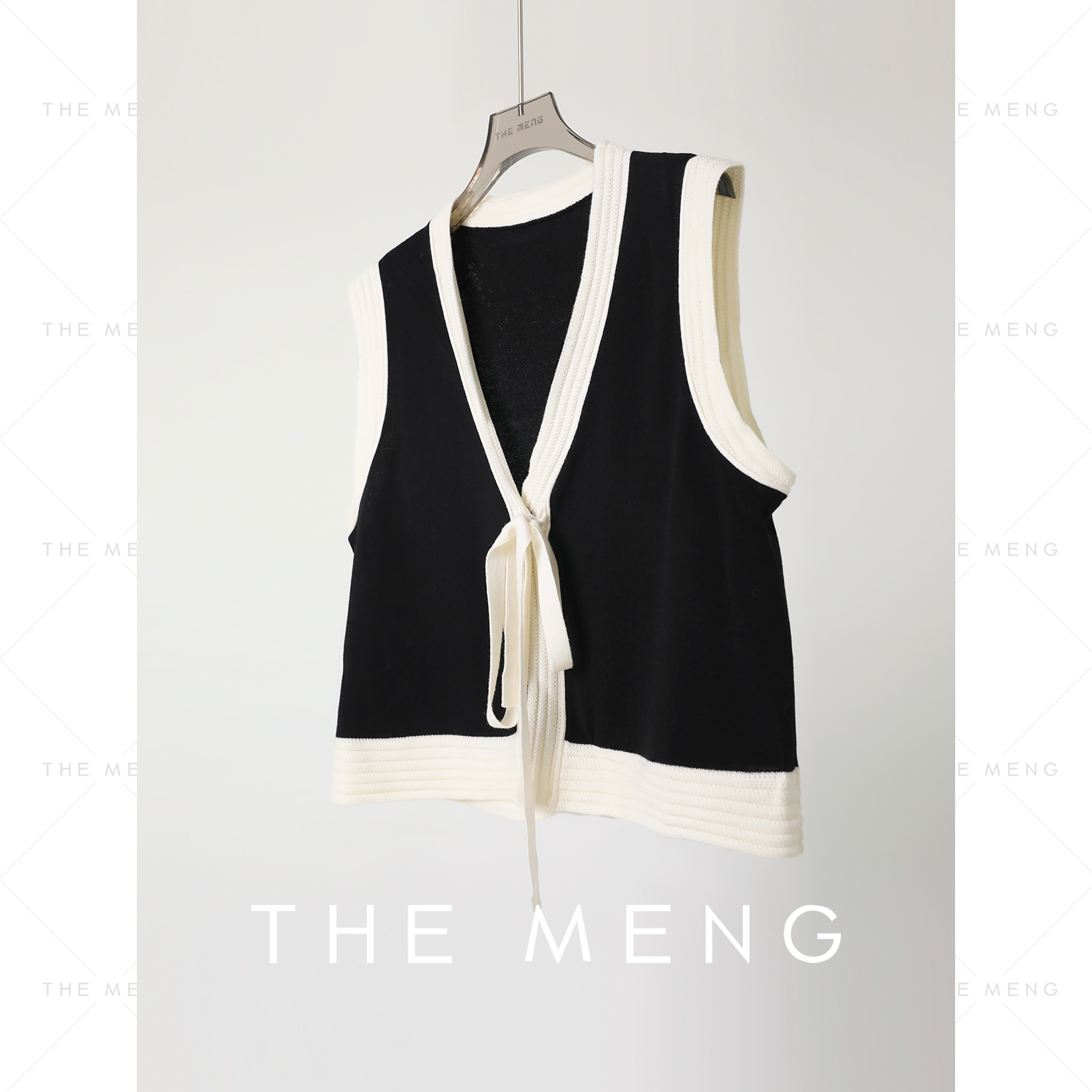 THE MENG【喜爷】绵羊毛显瘦时尚百搭撞色针织马甲#L2507