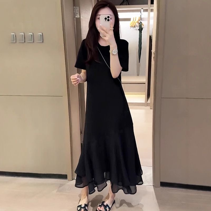 001-100【吗喽大码女装】宽松大码连衣裙 居家外穿 时尚高级百搭裙 