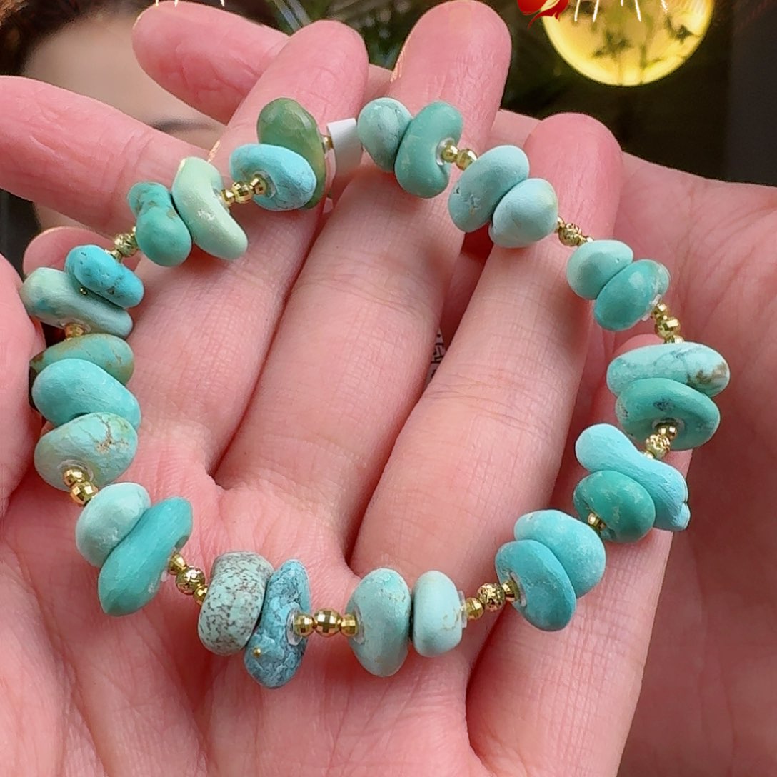 绿松石珠宝奇石18K金镶嵌