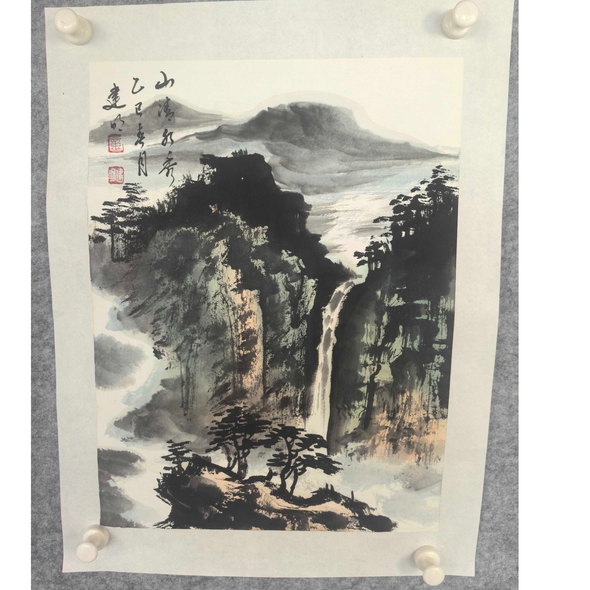 童 建 明 1.5平尺山水原作