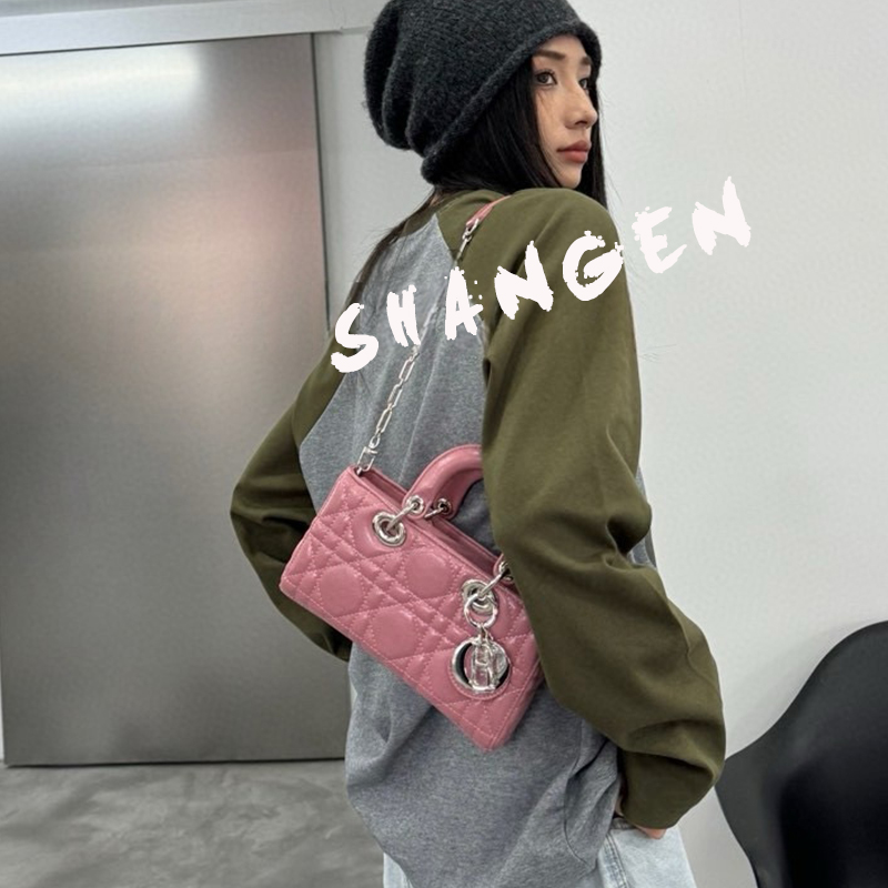 【尚恩CC】SK-82317-1-巴黎玫瑰23*5*12轻奢女新款单肩斜挎戴妃包