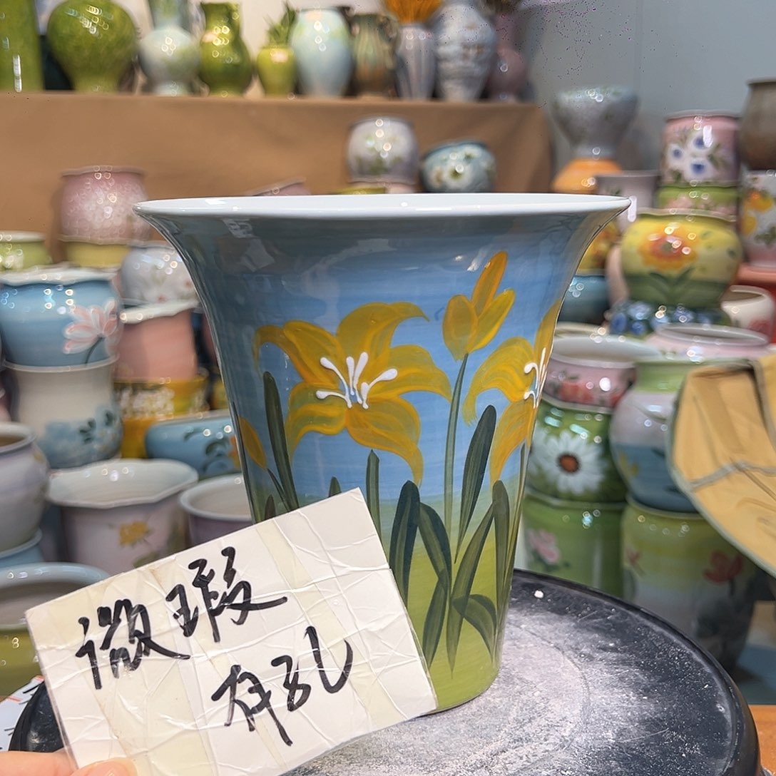 景德镇陶瓷花盆微瑕159