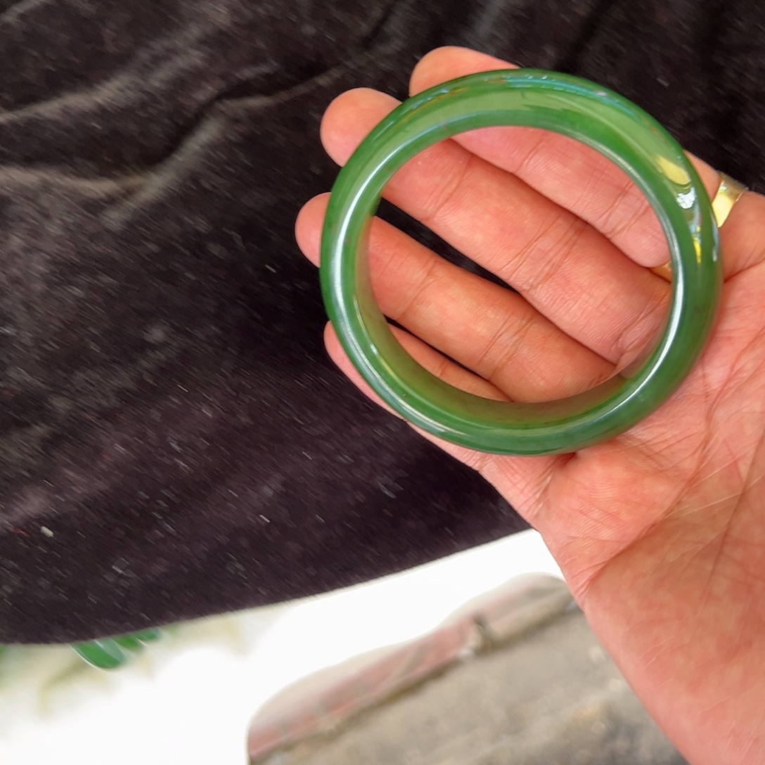 和田玉（碧玉）手镯未镶嵌老坑种碧玉