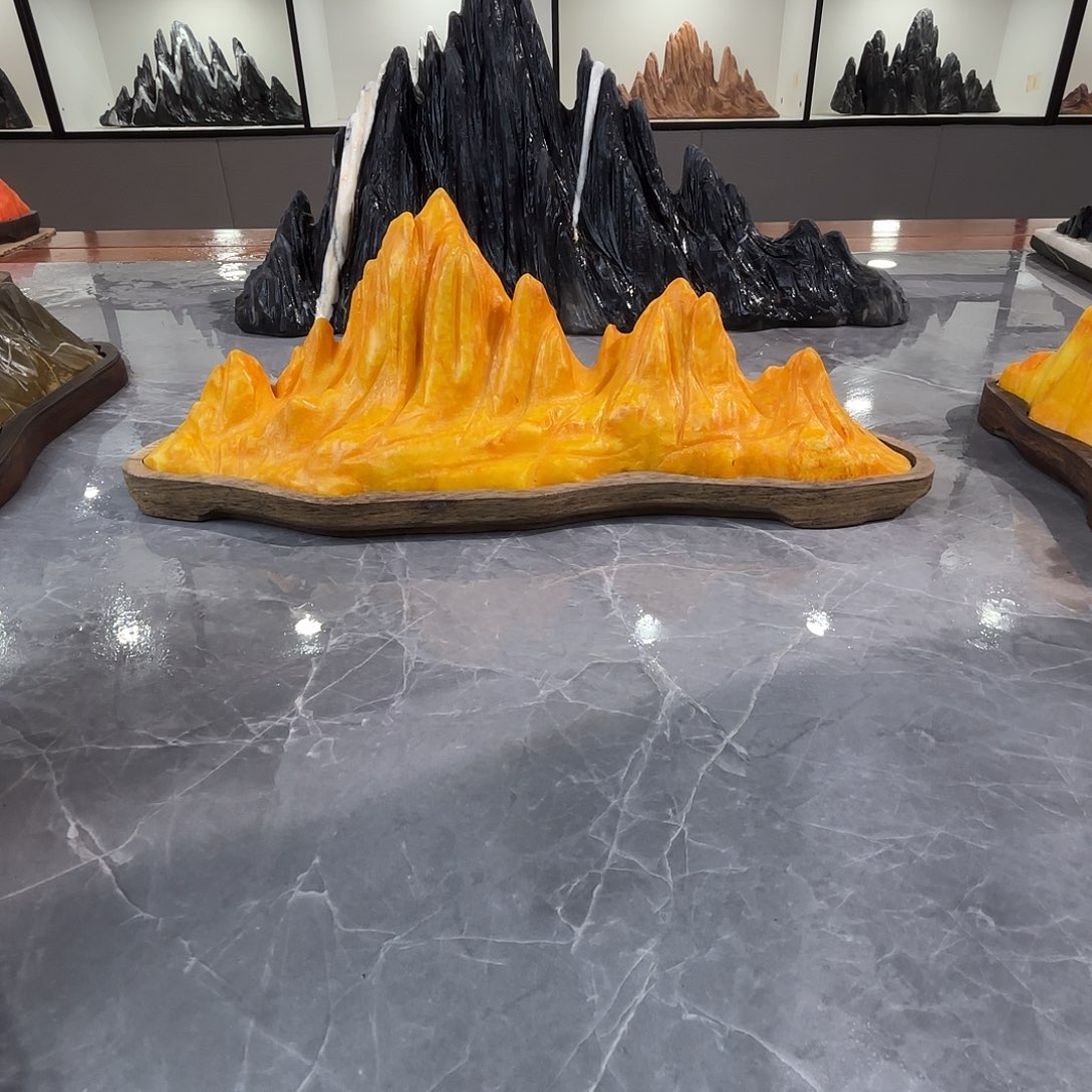 书***砖雕灵璧石雕刻山峰摆件