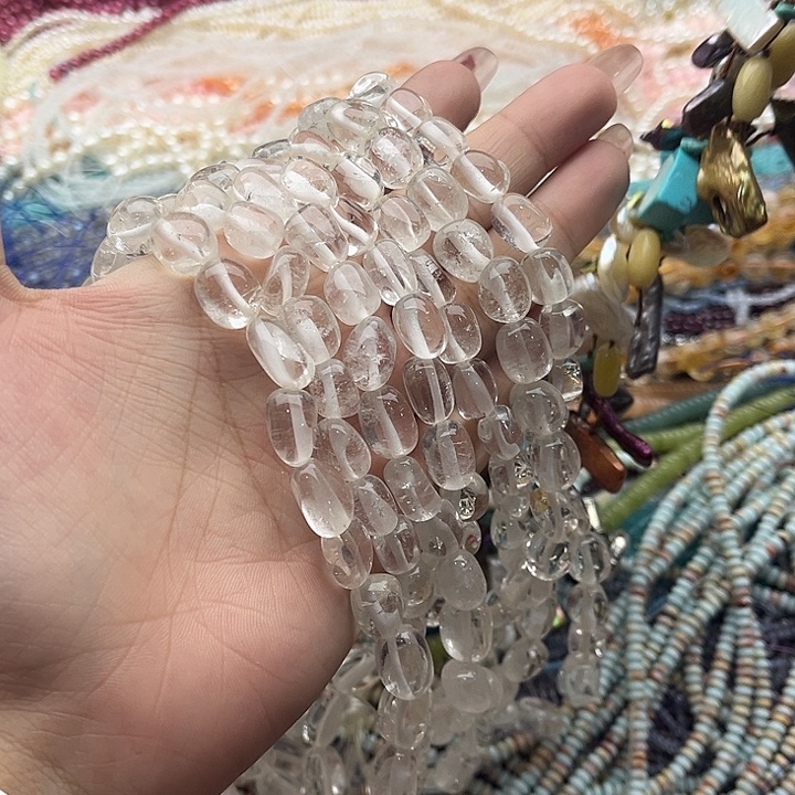 玛瑙/玉髓珠宝半成品未镶嵌一条白水晶随型