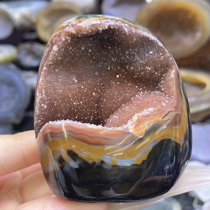 未镶嵌珠宝半成品紫晶红晶啵啵摆件