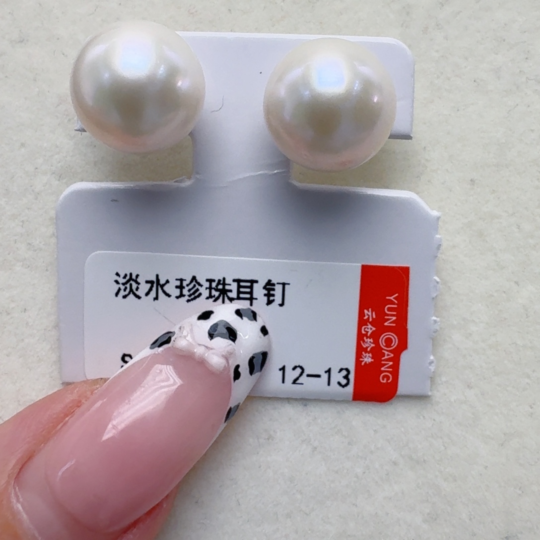 银S925镶嵌淡水珍珠耳饰@@tt064