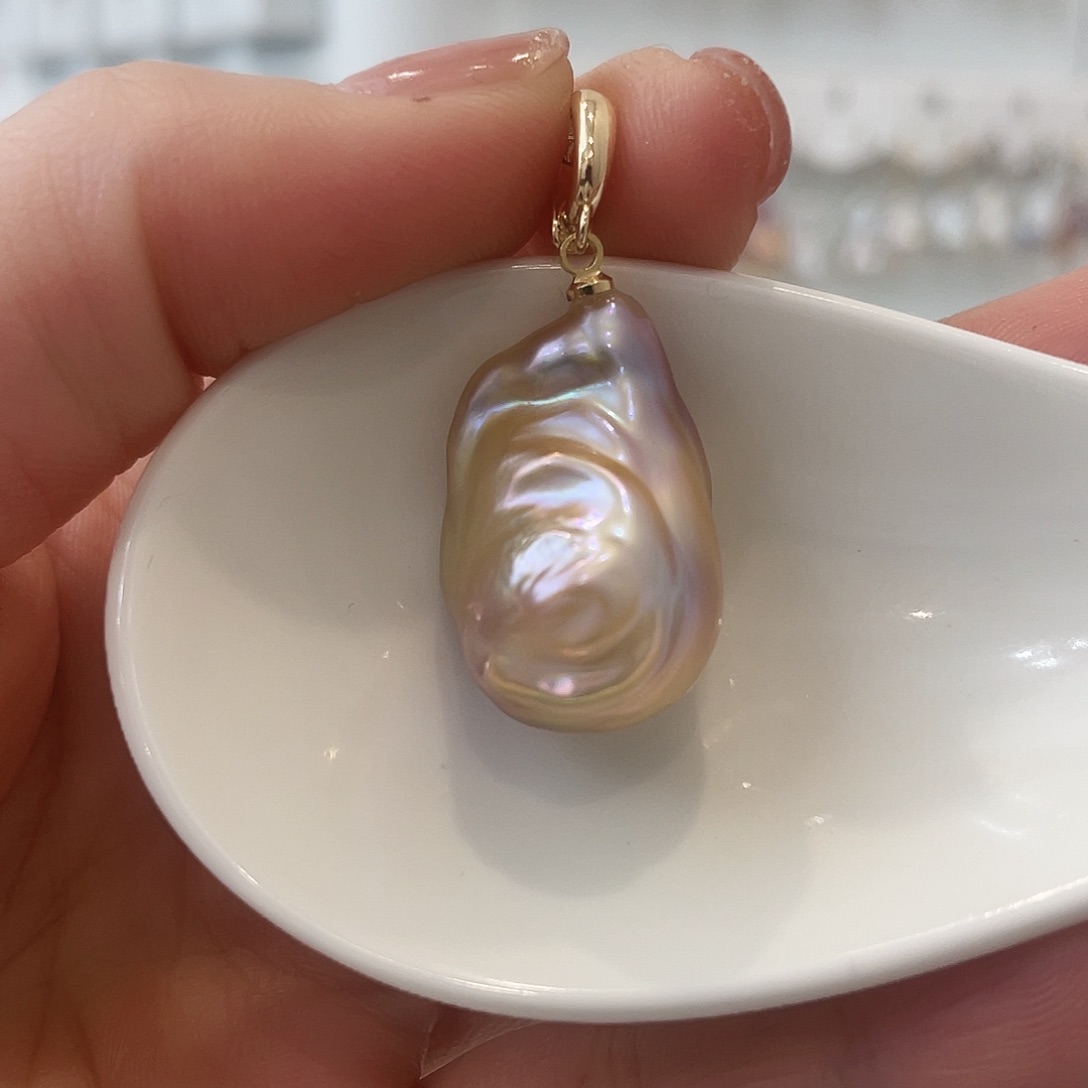 淡水珍珠天然珍珠巴洛克银S925镶嵌