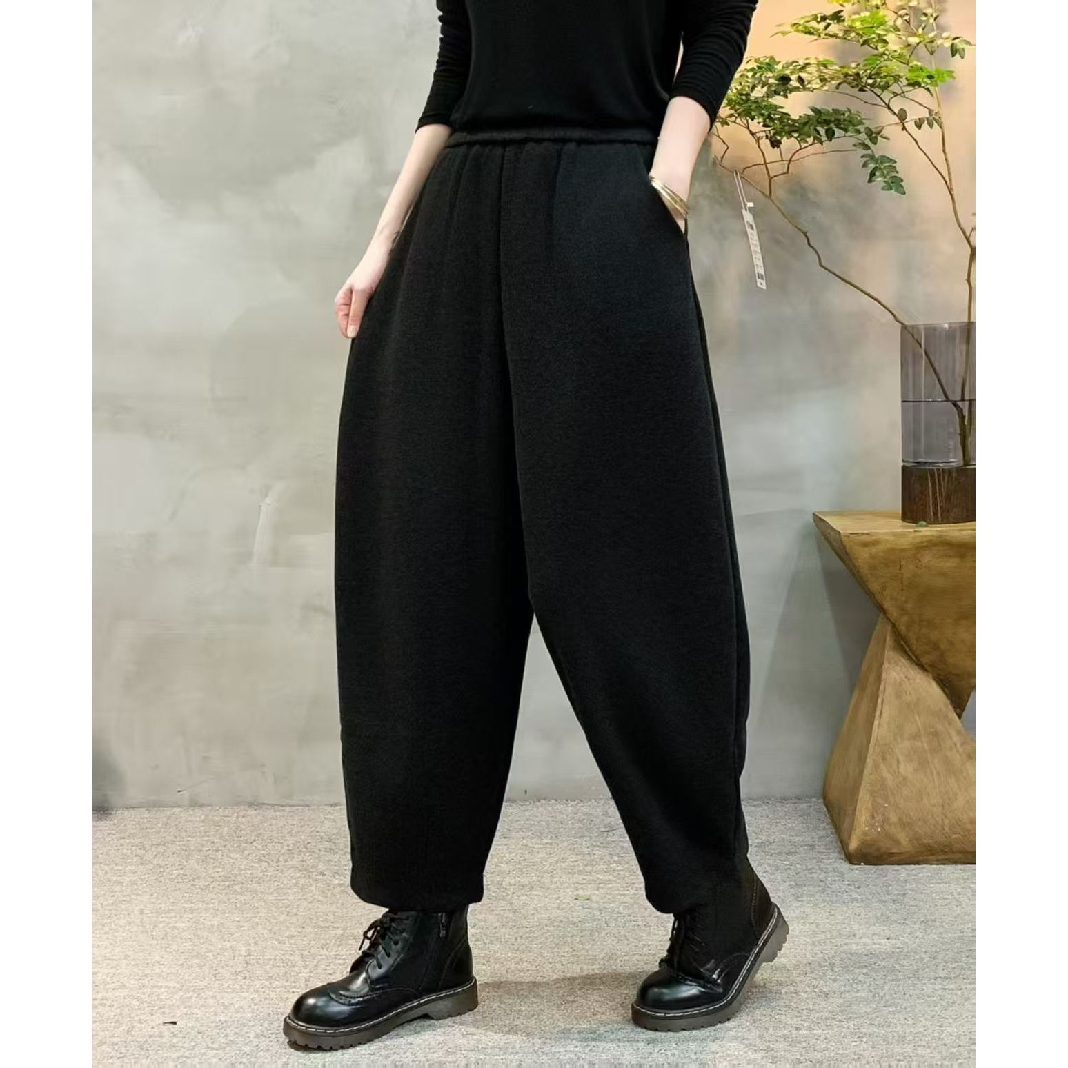 [栖夫人]冬款外穿加厚保暖羊毛裤656