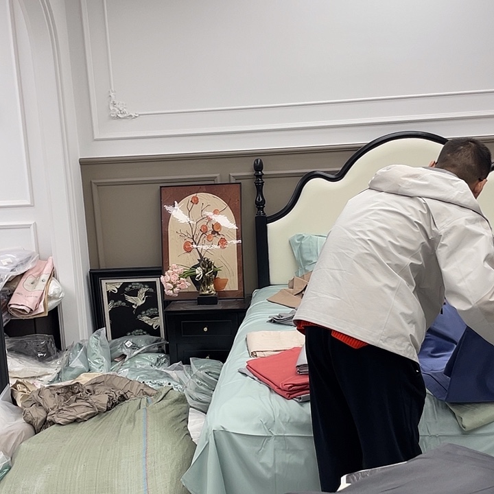 秋***人棉全棉棉全棉028两个被罩两个床单尺寸随机