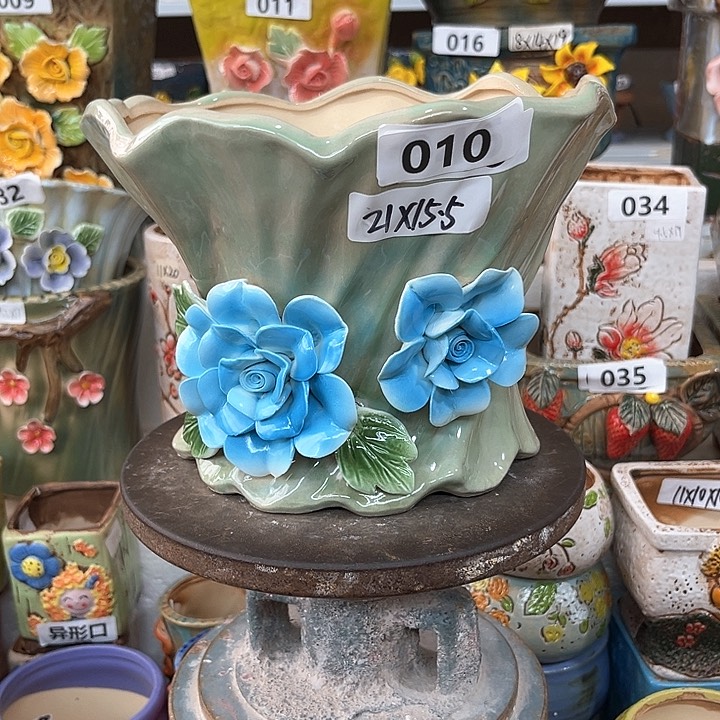 紫砂花盆粗陶材质多肉花盆