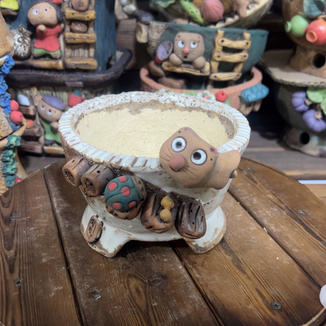 红陶嘻哈多肉花盆