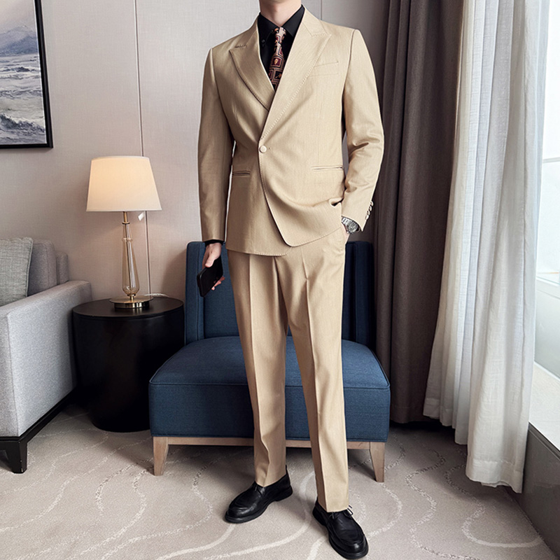 【TGH】莱赛尔天丝羊毛西服男冰丝外套商务休闲通勤西装套装LJT2676