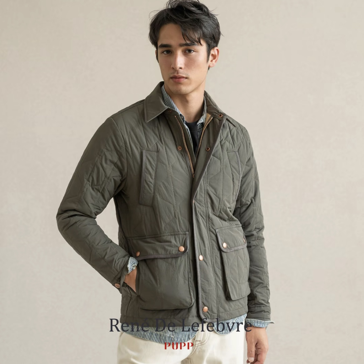 René De Lefebvre25秋冬男士轻薄户外复古保暖间棉猎装棉服外套