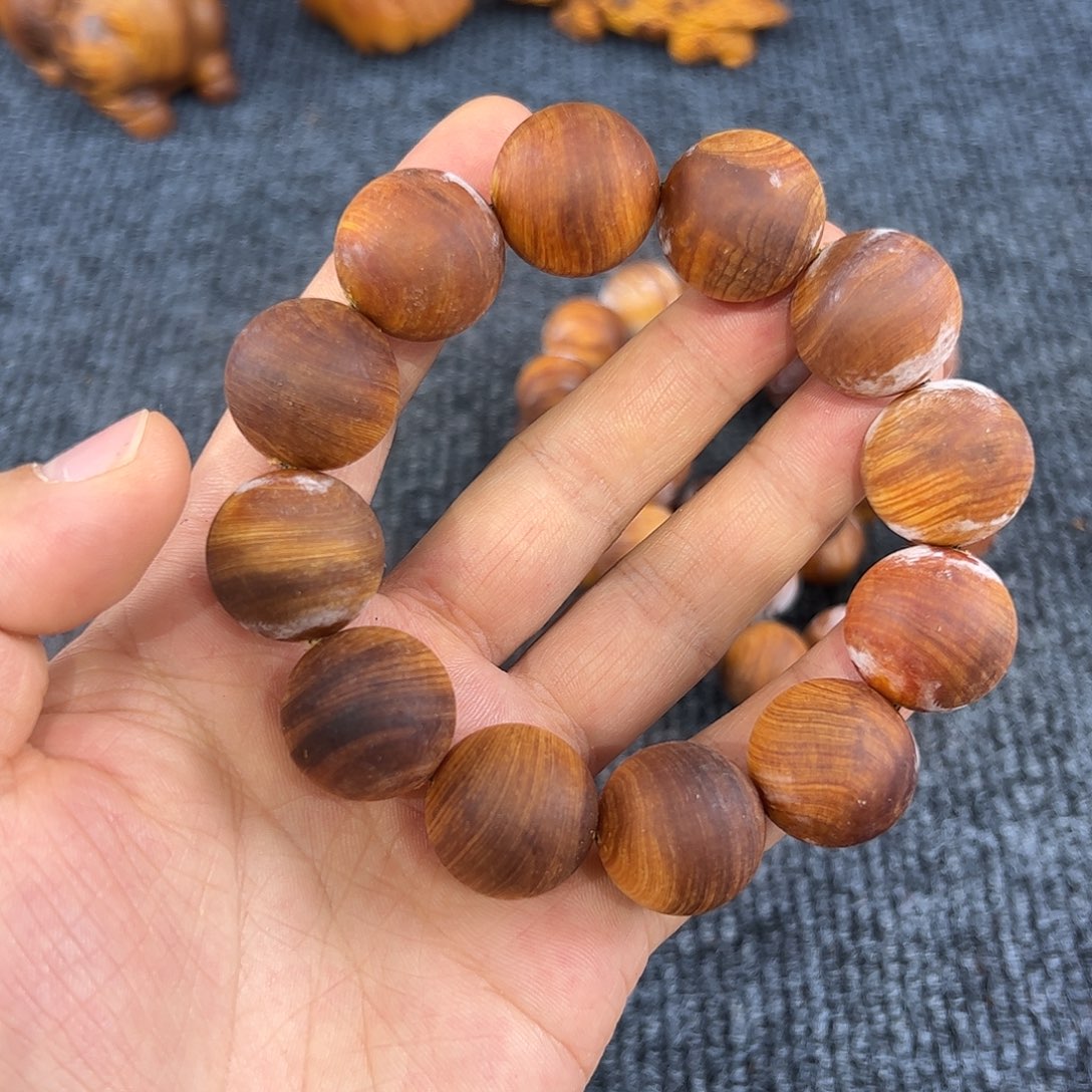 柏木太行崖柏粗磨珠，奇楠混合香