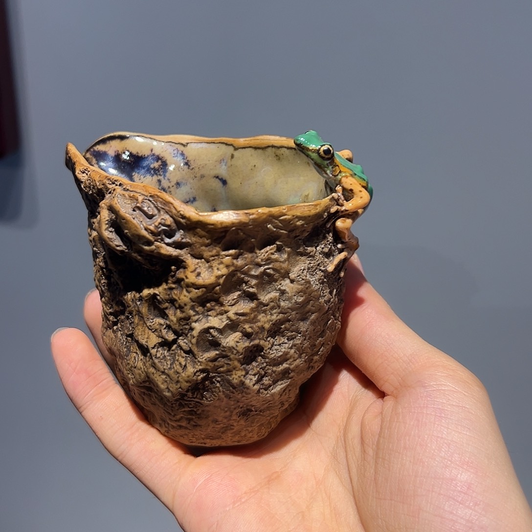 暗*青蛙公道杯一物一件纯手工陶瓷