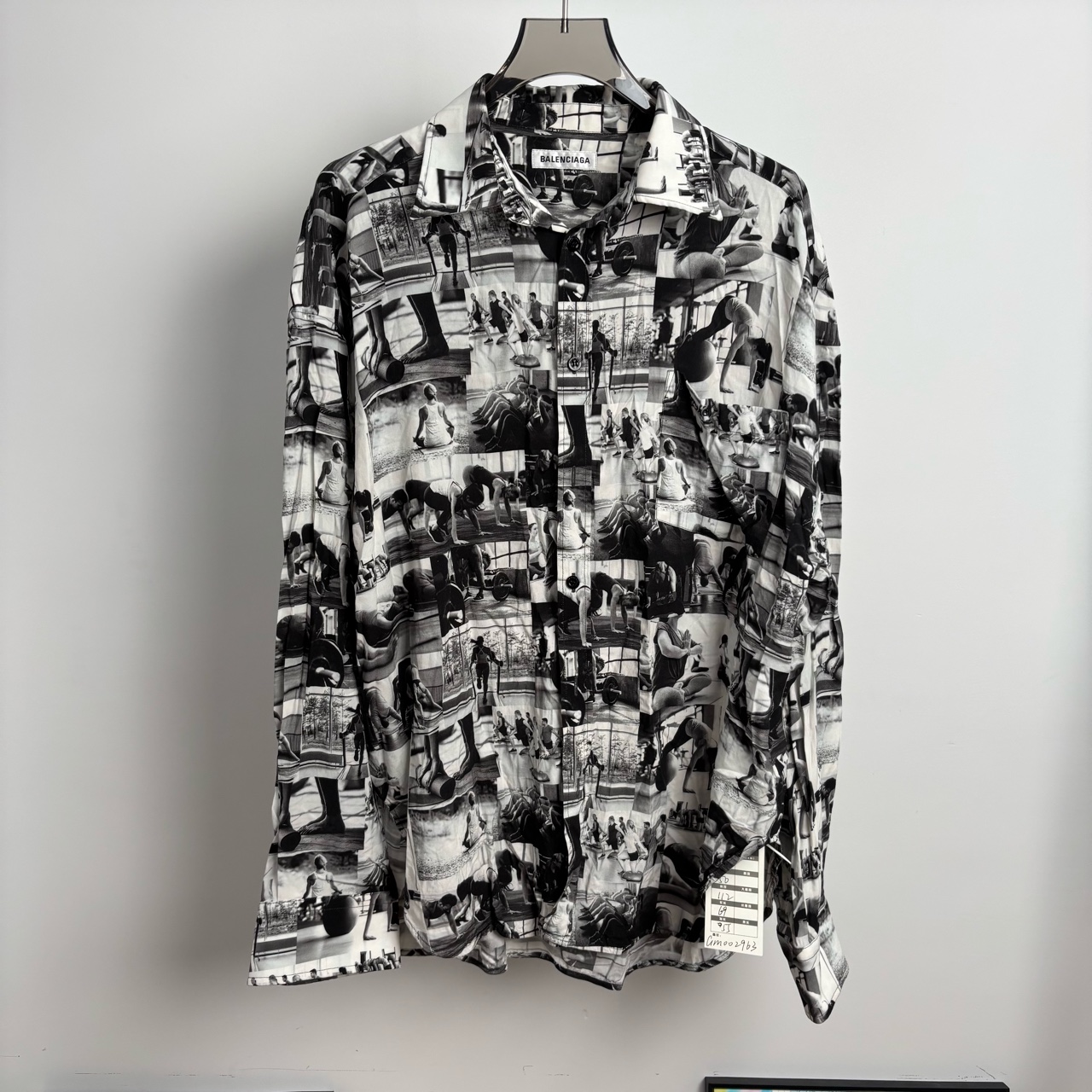 99新 Balenciaga/巴黎世家 黑白漫画插案衬衫 36码 GM002963