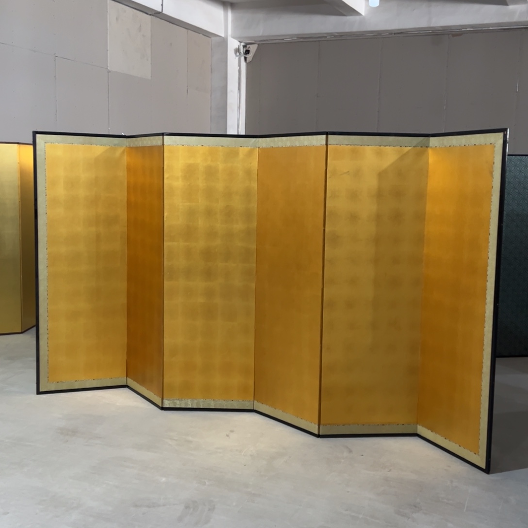 绘画金箔金绢银箔屏风