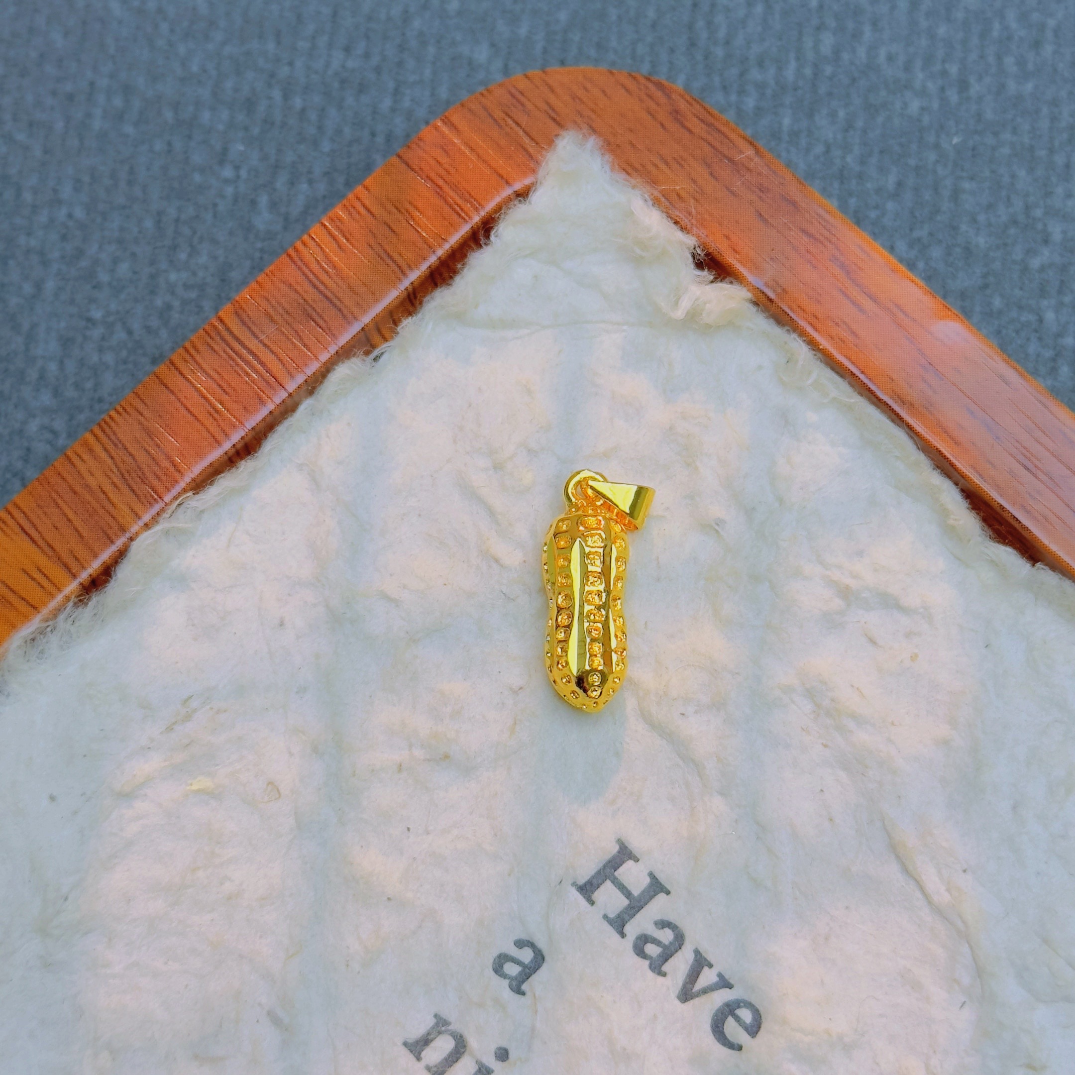 【丁老头甄选】6049金色花生吊坠 