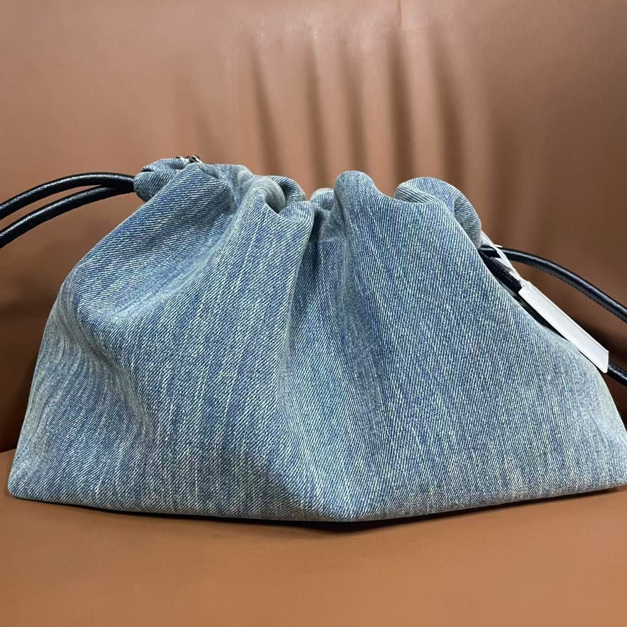 时尚潮流真皮新款女包手提福袋  0620牛仔蓝30cm啰