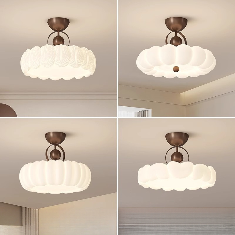 法式卧室吸顶灯灯饰中古主卧公主房灯具简约羽毛灯设计师书房灯