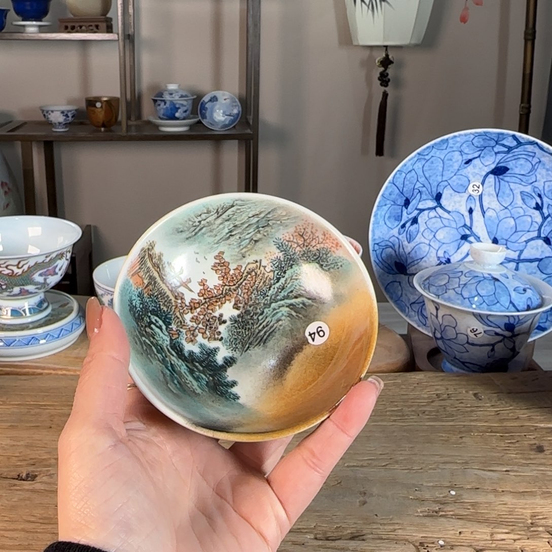 杯景德镇陶瓷柴烧多人