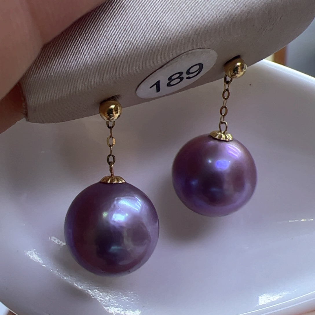 淡水珍珠耳饰18K金镶嵌