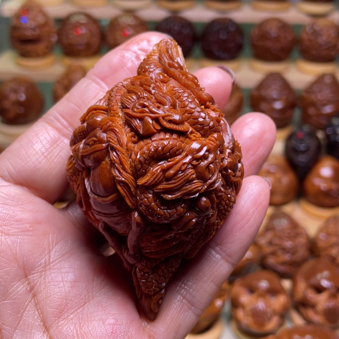 橄榄核手串/手链银**王九龙关公