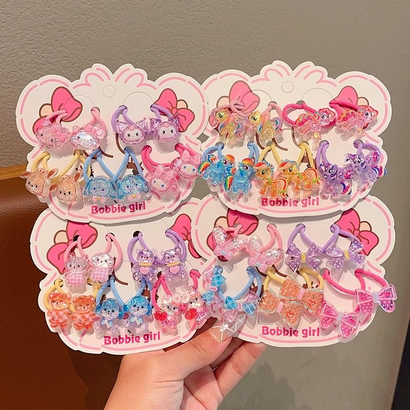 儿童卡通宝宝扎辫子高弹力耐用橡皮筋不伤发马尾头绳小马宝莉头绳