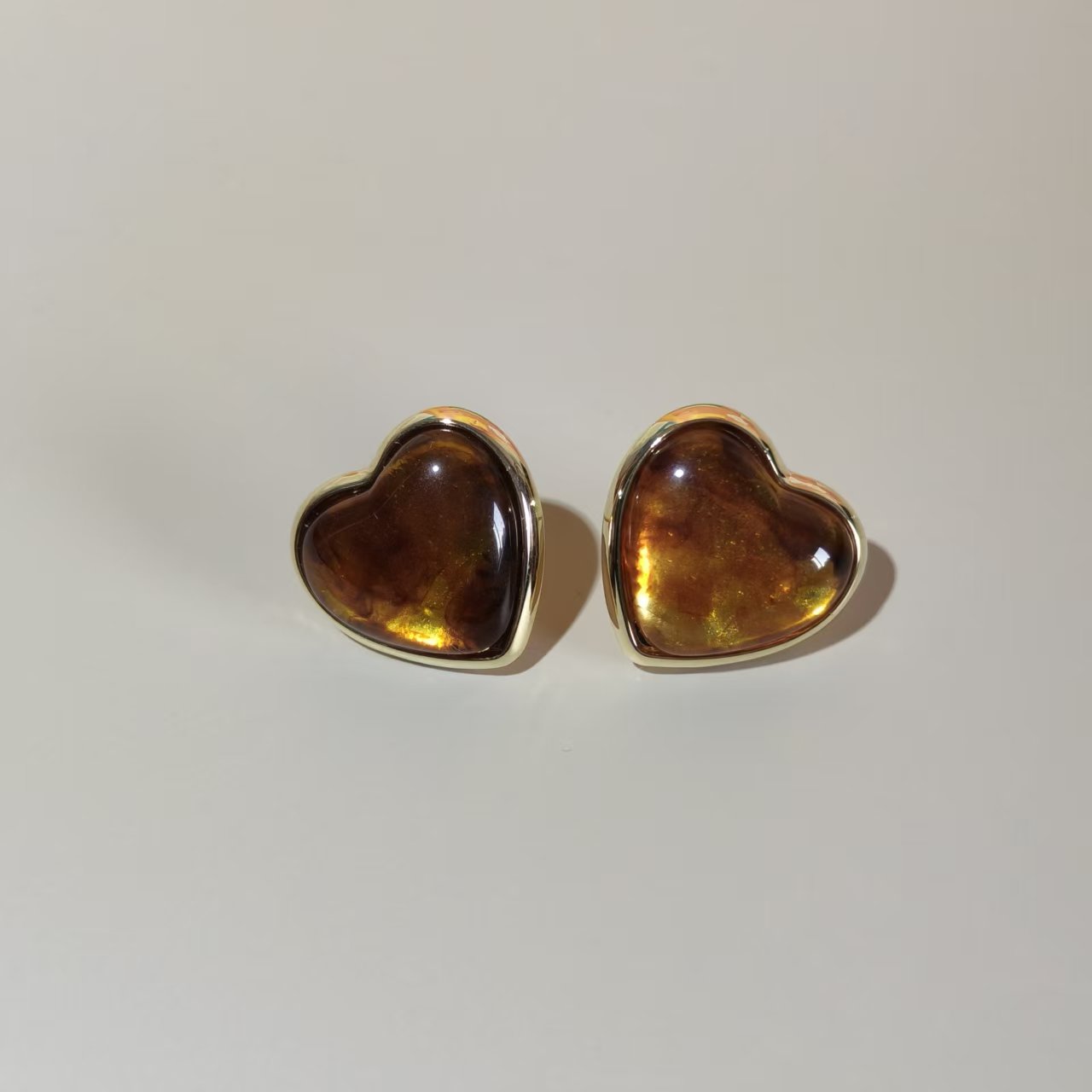 非金属树脂耳饰 欧美风小众法式复古百搭耳环烟花美拉德