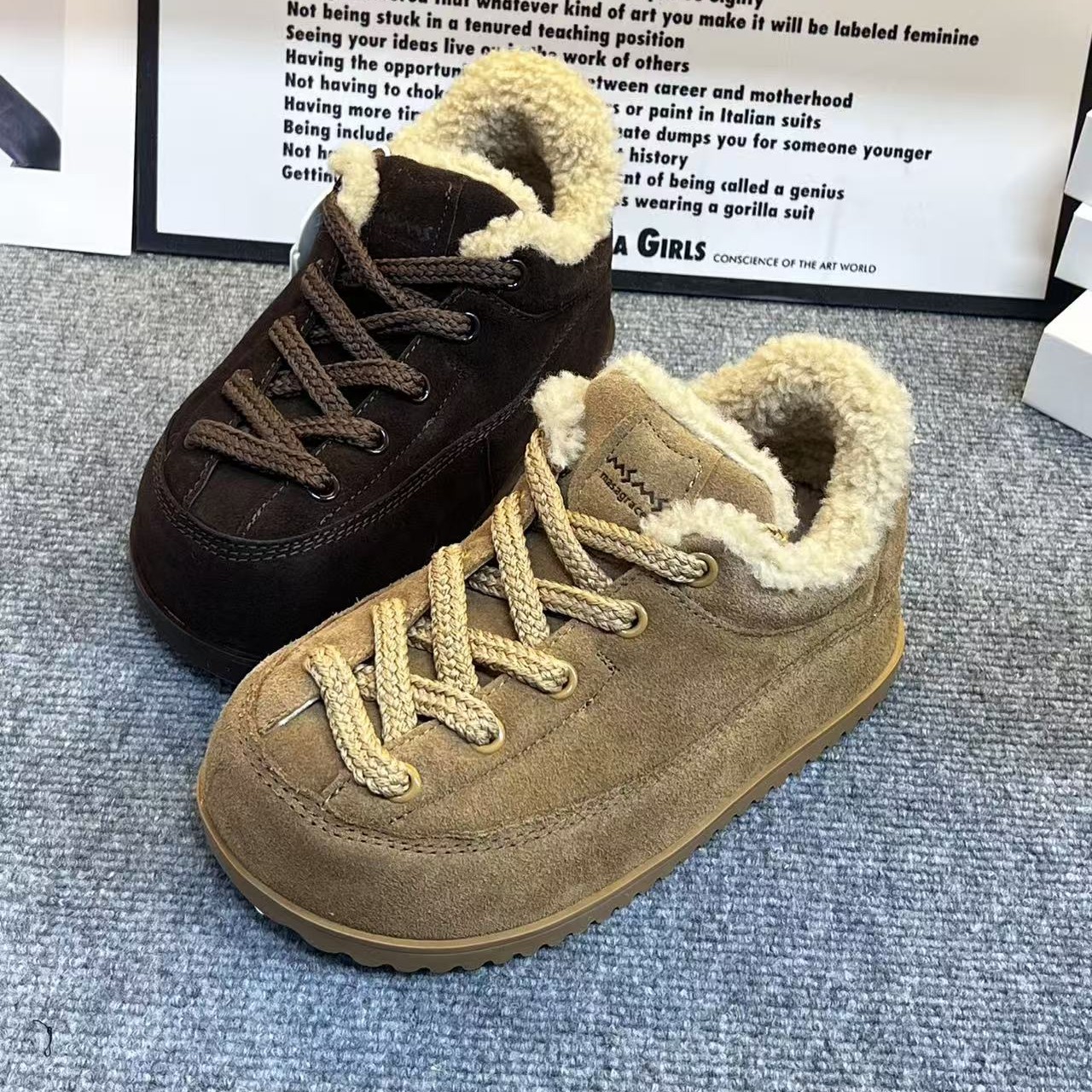 80-903玛莎玛索2025冬新款时尚洋气大棉休闲鞋圆头厚底纯皮女鞋