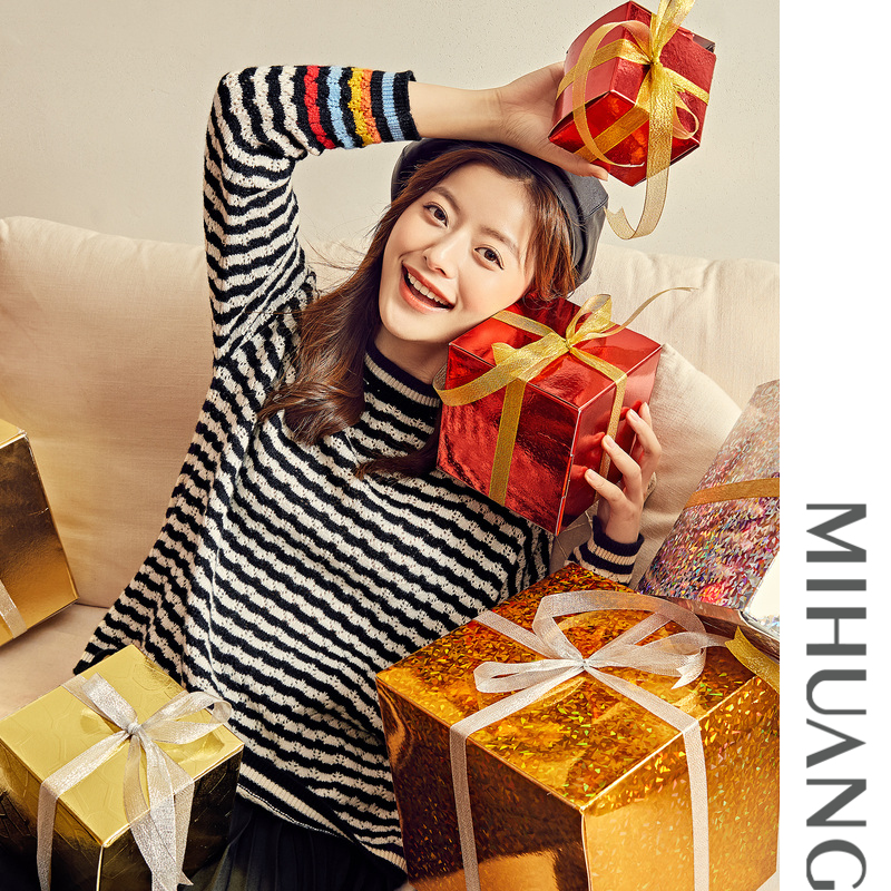 《粉丝专享》圆领针法羊绒女衫502109