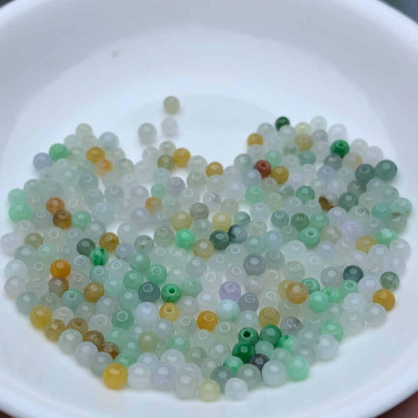 【闪购商品】翡翠手链未镶嵌卡3.5高冰三彩50颗