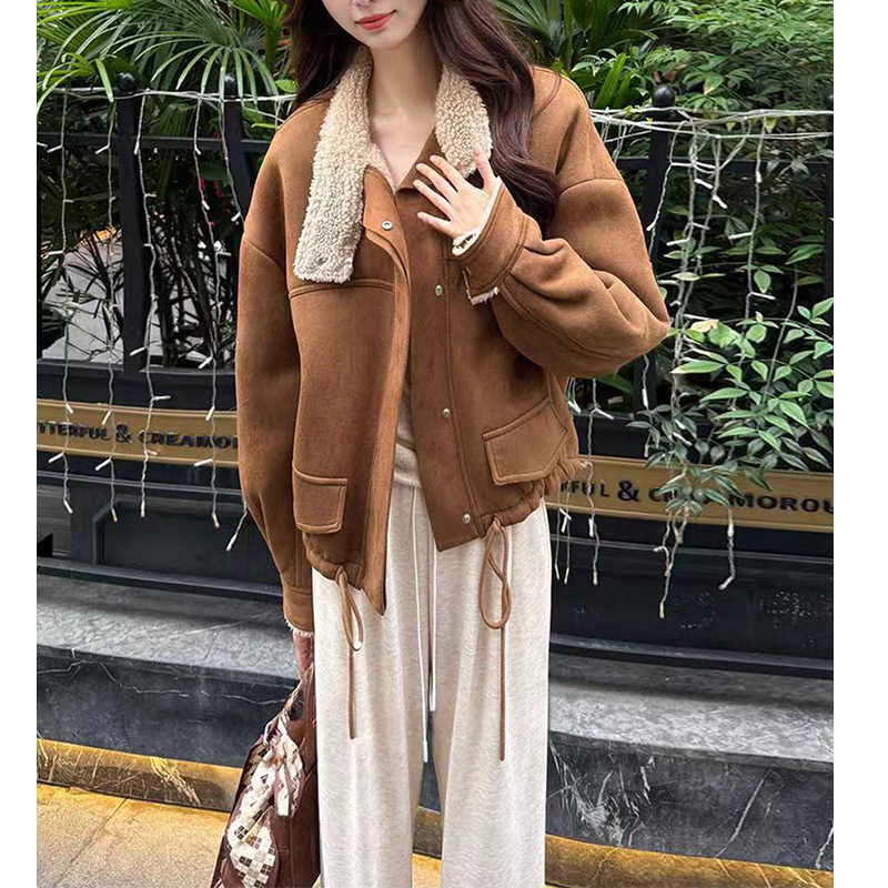 （女装）157 秋冬宽松加绒厚实保暖短款外套