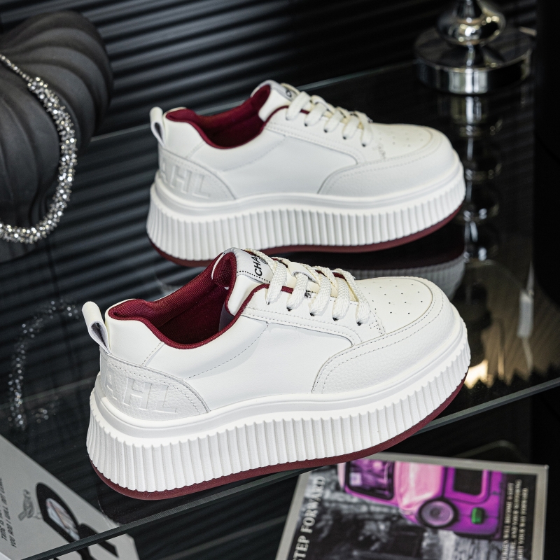 【6公分】厚底休闲鞋2025春季新款韩版小香风小白鞋女百搭运动鞋