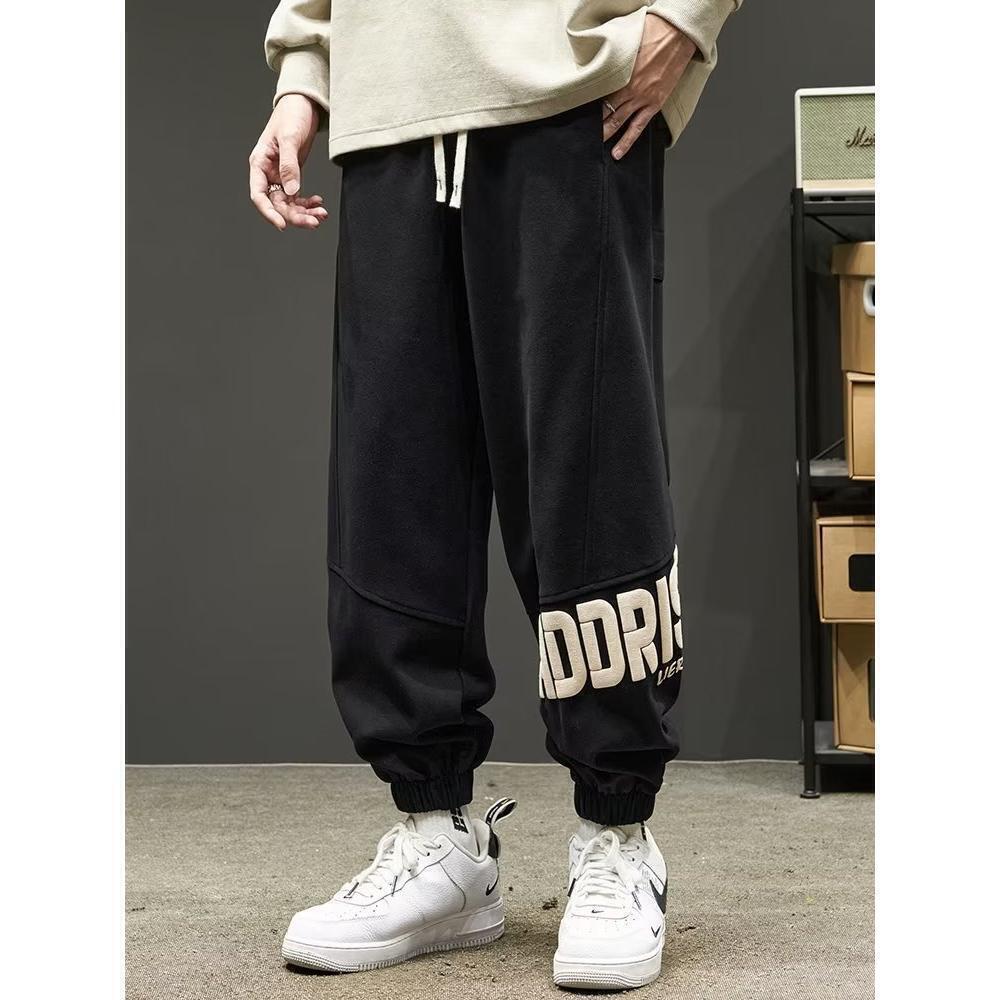 K288春秋款美式运动裤潮牌束脚卫裤男女百搭宽松九分哈伦休闲裤潮