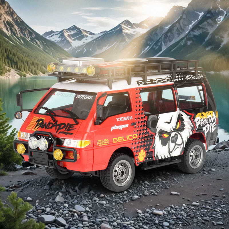 精小创模型 1:24 三菱得利卡全比例四驱调速RC遥控仿真模型玩具车