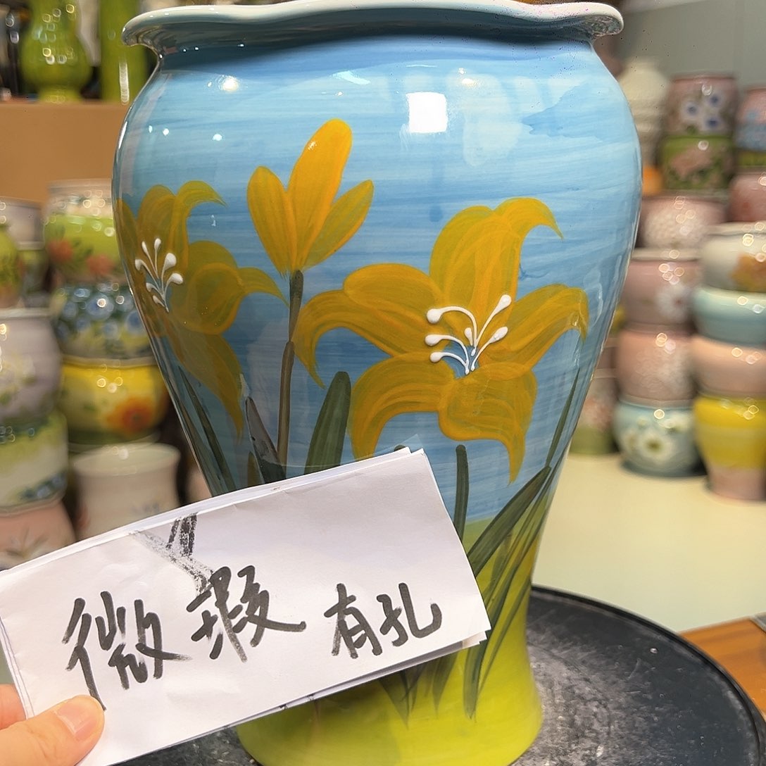 景德镇陶瓷花盆瑕258