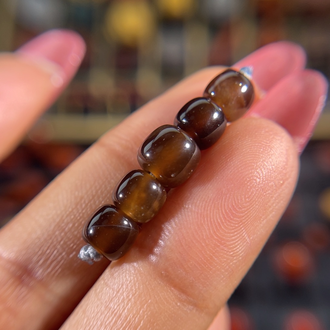 玛瑙/玉髓黑冰老形套装不退换未镶嵌