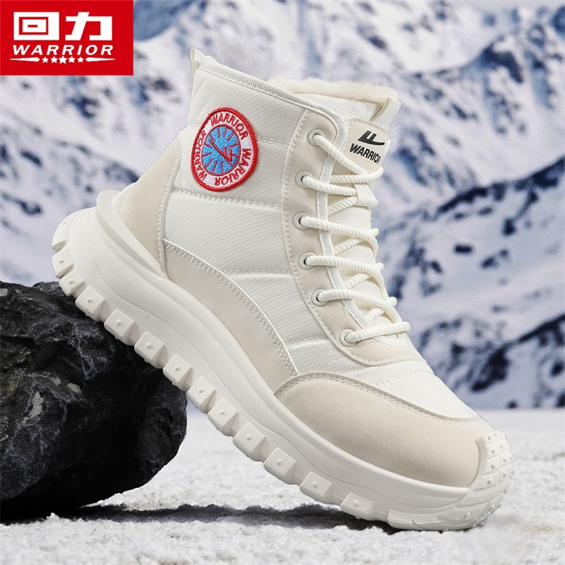 回力雪地靴男鞋2025新款冬季高帮鞋男士厚底增高休闲加绒加厚棉鞋